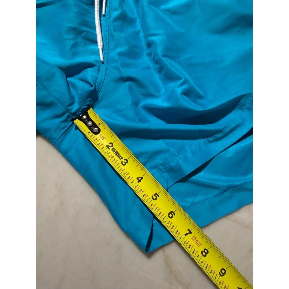 Chubbies Mens Swim Trunks Aqua Blue Pink Striped Waistband Mesh Lined Large